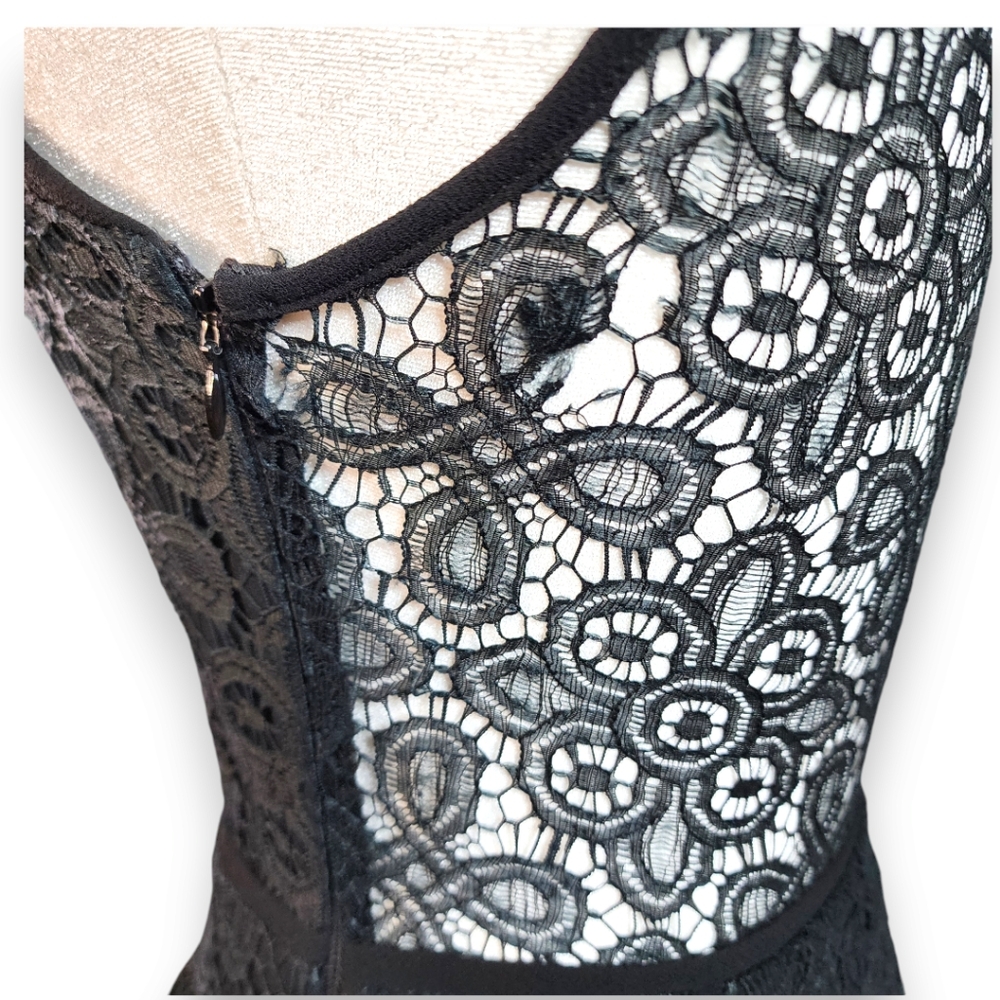 Jill Stuart One Shoulder Lace Ruffle Peplum Mini Dress Size 8 - Picture 11 of 16